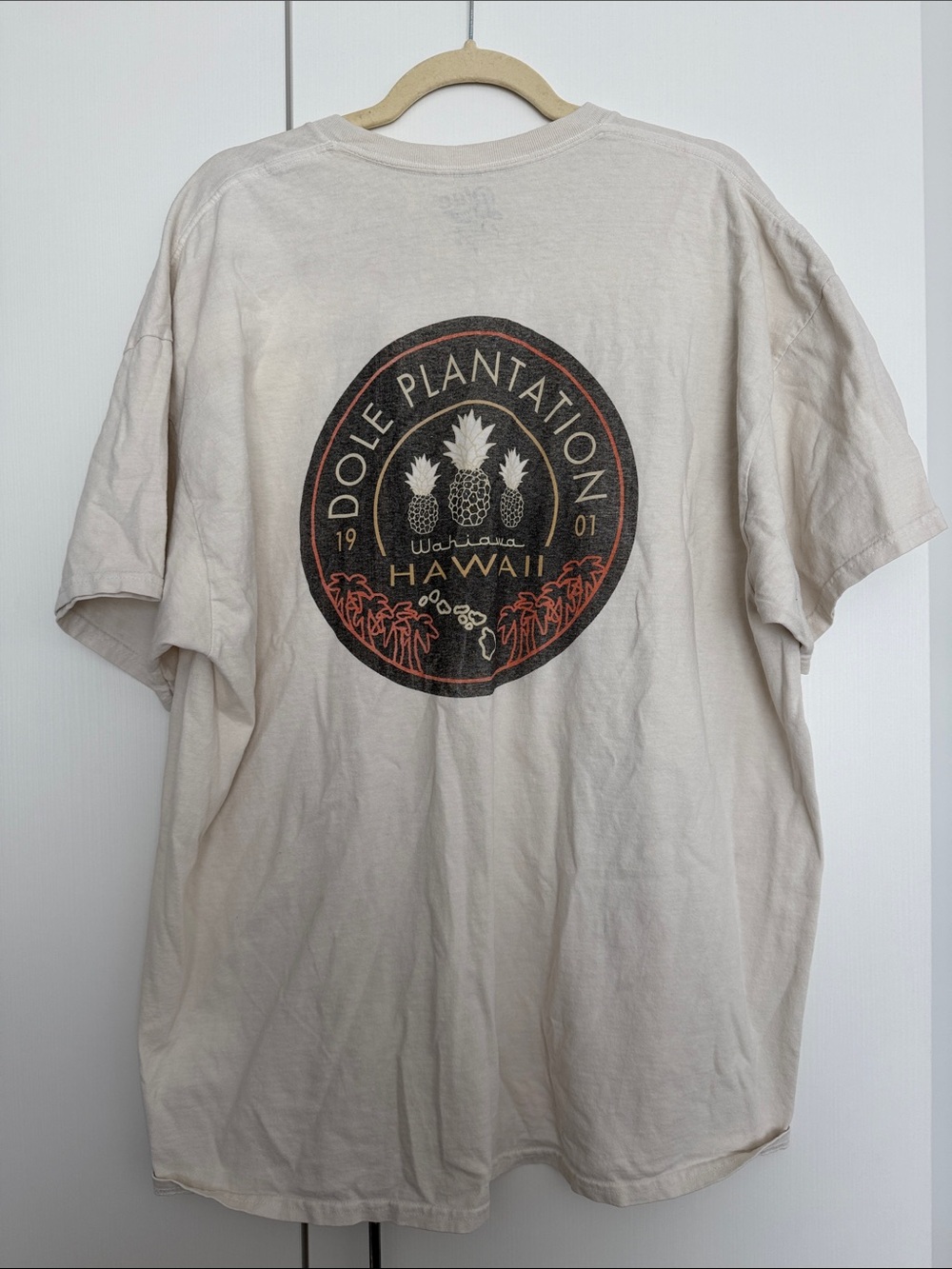 Blue 84 Dole Plantation Hawaii Graphic T-Shirt Cream Men’s XXL